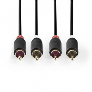 Câble Audio Stéréo - 2X RCA mâles vers 2X RCA mâles 3m