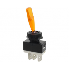 INTERRUPTEUR UNIPOLAIRE LUMINEUX JAUNE 12V 6AMP - TYPE AUTO