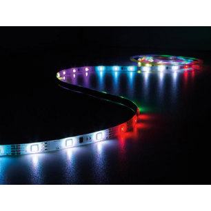 KIT RUBAN À LED FLEXIBLE LED ANIMÉ AVEC CONTRÔLEUR ET ALIMENTATION - RVB - 150 LED - 5 m - 12 VCC