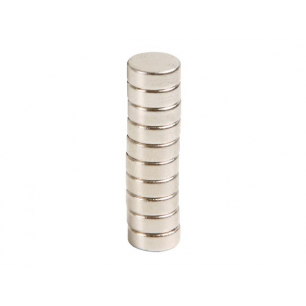 AIMANT PUISSANT - DIAM 10MM X 5MM - 10 PIECES