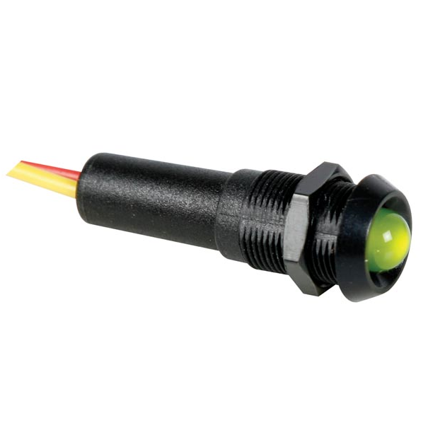 VOYANT LED VERT 12V - BOITIER NOIR