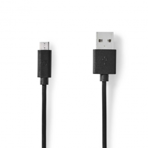 Cable USB A vers Micro-USB de 1m - USB2.0 - 10W - 480Mbps noir