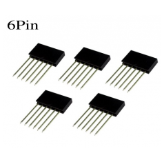 PIN HEADER 6 CONTACTS MALE/FEMELLE TYPE HAUT 10MM - REHAUSSE POUR CARTE ARDUINO - KIT DE 5 PIECES.