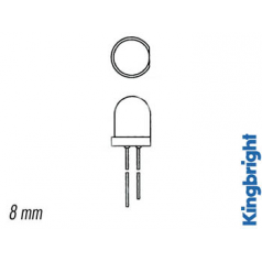 LED SUPERLUMINEUSE JAUNE DIFFUSANTE 8mm 70mcd