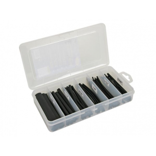 LOT DE GAINES THERMORÉTRACTABLES - NOIR 10cm - 170 pcs - DANS COFFRET DE RANGEMENT