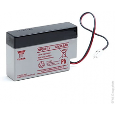 BATTERIE 12V 0.8AH - dimensions 96X25X61.5mm - avec fils et connecteur - YUASA