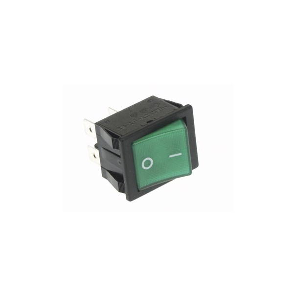 INTERRUPTEUR DE PUISSANCE A BASCULE 10A-250V DPST ON-OFF - TEMOIN NEON VERT