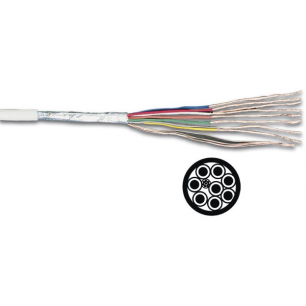 CABLE 6X0.22 + TRESSE GAINE BLANCHE POUR ALARME