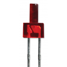 LED DIAM 2MM SUR BASE RECT 2.5X4.8 ROUGE