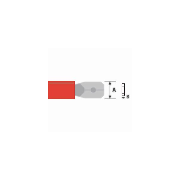 CONNECTEUR FASTON 4.8MM MALE  ROUGE 1.5MM²