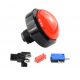 BOUTON POUSSOIR GRAND FORMAT 100MM LUMINEUX ROUGE - 1 CONTACT NO