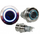 BOUTON POUSSOIR 1 CONTACT BISTABLE + LED BLEU 16MM