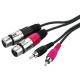 CABLE 2X CINCH MALE VERS 2X XLR FEMELLE - 3 METRES