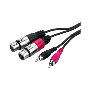 CABLE 2X CINCH MALE VERS 2X XLR FEMELLE - 3 METRES