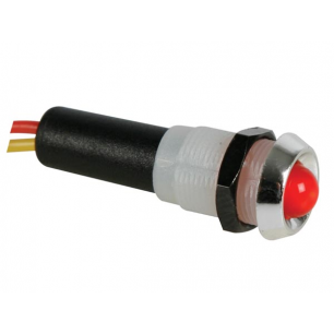 VOYANT LED ROUGE 24V - BOITIER CHROME