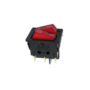 INTERRUPTEUR DE PUISSANCE A BASCULE 10A-250V DPST ON-OFF - AVEC TEMOIN NEON ROUGE