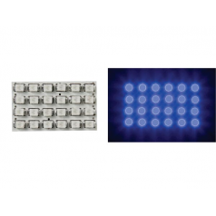 MODULE D'ÉCLAIRAGE - LED BLEUES À DIFFUSEUR ROND - 12V - 34 x 20mm