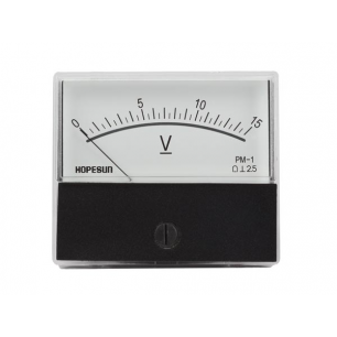 VOLTMETRE ANALOGIQUE DE TABLEAU 15V CC / 70 x 60mm