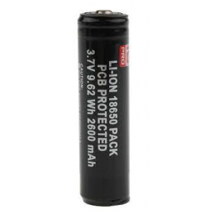 ACCU 18650 - 3.7V 2600MAH - 18X68MM - AVEC CIRCUIT DE PROTECTION ET TETON AU +