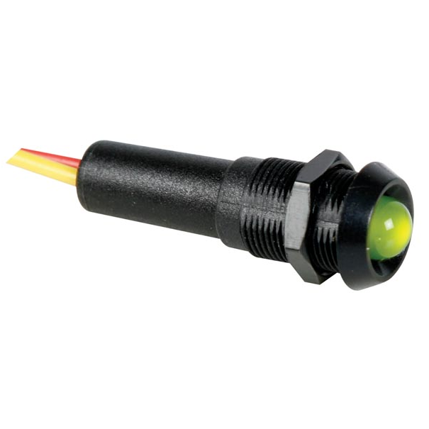 VOYANT LED VERT CLIGNOTANT 12V - BOITIER NOIR