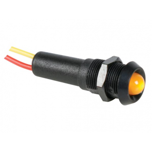 VOYANT LED JAUNE 12V - BOITIER NOIR