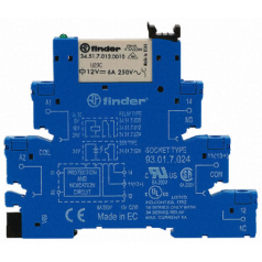 RELAIS MODULAIRE 220VAC-DC 1 INVERSEUR - 6MM - FINDER