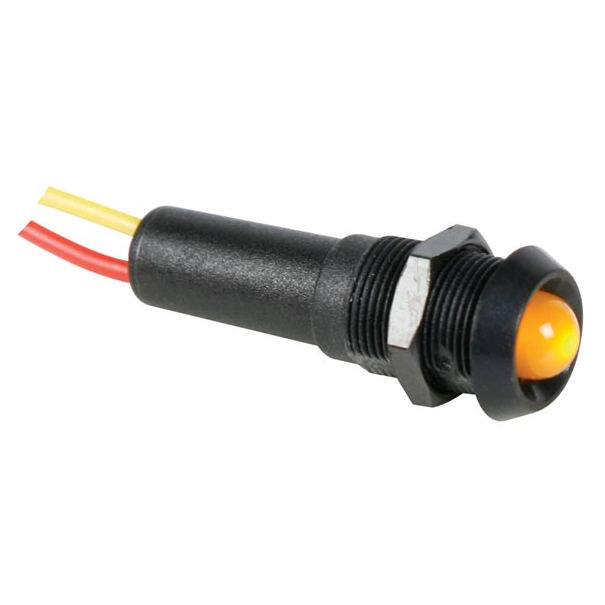 VOYANT LED JAUNE 5V - BOITIER NOIR