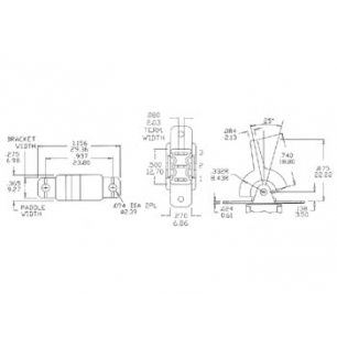 INTERRUPTEUR A LEVIER PLASTIQUE UNIPOLAIRE VERTICAL POUR CI ON-(ON)