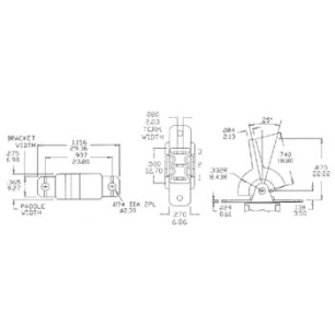 INTERRUPTEUR A LEVIER PLASTIQUE UNIPOLAIRE VERTICAL POUR CI ON-(ON)