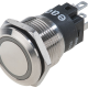 BOUTON POUSSOIR 1 CONTACT BISTABLE + LED BLANC 19MM