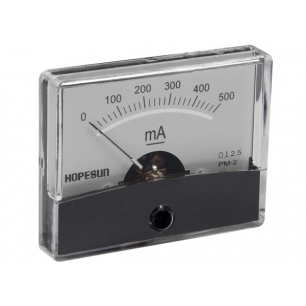 AMPEREMETRE ANALOGIQUE DE TABLEAU 500mA CC / 60 x 47mm