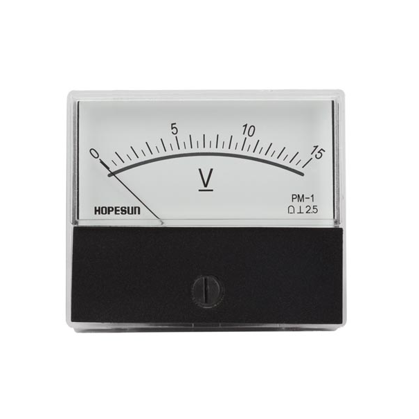 VOLTMETRE ANALOGIQUE DE TABLEAU 15V CC / 70 x 60mm