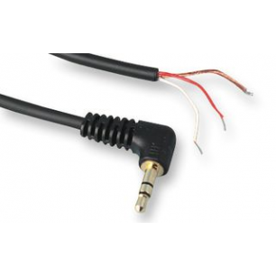 CABLE JACK3.5MM MALE STEREO COUDE 90° DORE  - FILS DENUDES - 1 METRE - QUALITE PROSIGNAL