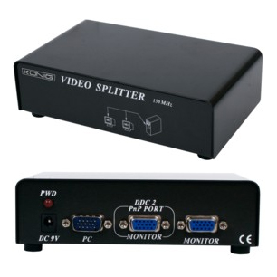 SPLITTER VGA - 1 ENTREE VERS 2 SORTIES - RESOLUTION MAXIMUM DE 1600 X 1200