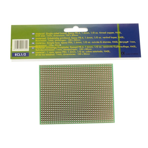 EUROCARD A BANDE CUIVREE - 100x80mm - FR4 (1pc/bl)