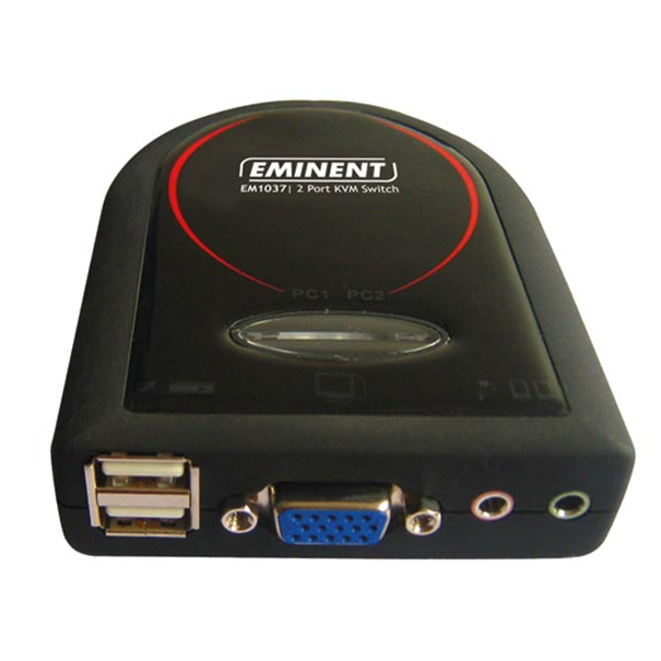 EMINENT - COMMUTATEUR KVM AVEC 2 PORTS USB ET SUPPORT AUDIO