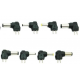 DC PLUG MULTI-TENSIONS 90° - Plugs (in mm): 6,5x1,5 / 6,3x3 / 5,5x2,5 / 5,5x2,1 / 5,5x1 / 4,95x1,98 / 3,5x1,35