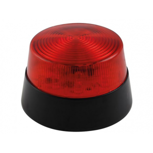 FLASH STROBOSCOPIQUE À LED - ROUGE - 12 VCC - ø 77 mm