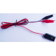 CABLE USB FEMELLE VERS 2 PINCES CROCO ROUGE-NOIR - 50CM