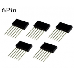 PIN HEADER 6 CONTACTS MALE/FEMELLE TYPE HAUT 10MM - REHAUSSE POUR CARTE ARDUINO - KIT DE 5 PIECES.