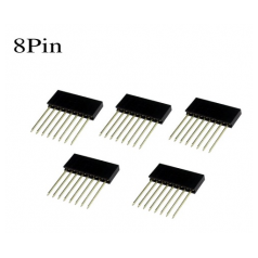 PIN HEADER 8 CONTACTS MALE/FEMELLE TYPE HAUT 10MM - REHAUSSE POUR CARTE ARDUINO - KIT DE 5 PIECES