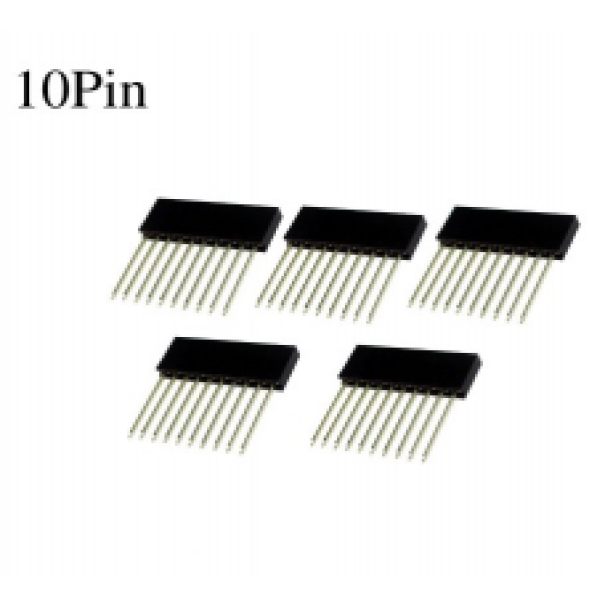 PIN HEADER 10 CONTACTS MALE/FEMELLE TYPE HAUT 10MM - REHAUSSE POUR CARTE ARDUINO - KIT DE 5 PIECES