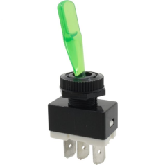 INTERRUPTEUR UNIPOLAIRE LUMINEUX VERT 12V 6AMP - TYPE AUTO