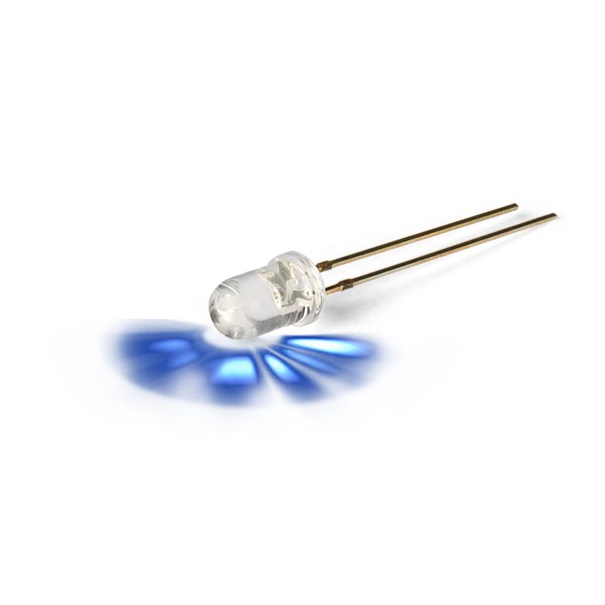 LED 5mm TRANSPARENT - BLEU - 6300mcd 15°