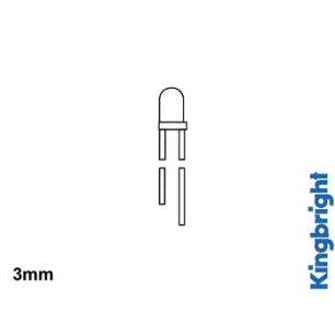 LED A RESISTANCE INTERNE 3mm 12V - VERT DIFFUSANT