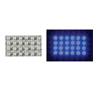 MODULE D'ÉCLAIRAGE - LED BLEUES À DIFFUSEUR ROND - 12V - 34 x 20mm