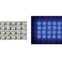 MODULE D'ÉCLAIRAGE - LED BLEUES À DIFFUSEUR ROND - 12V - 34 x 20mm