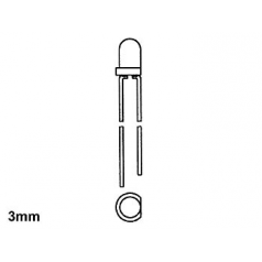 LED 3mm - JAUNE DIFFUSANT - 15mcd