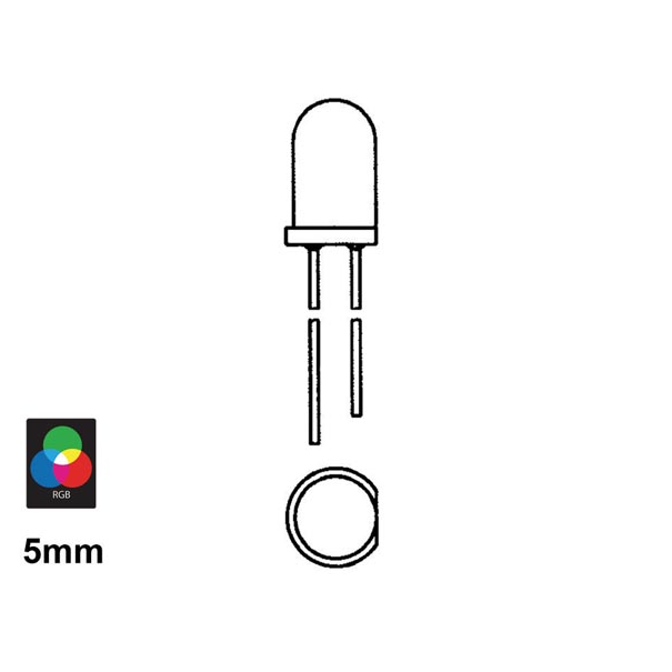 LED RVB CLIGNOTANTE DE 5 mm AVEC PROGRAMME INTÉGRÉ 5Volt