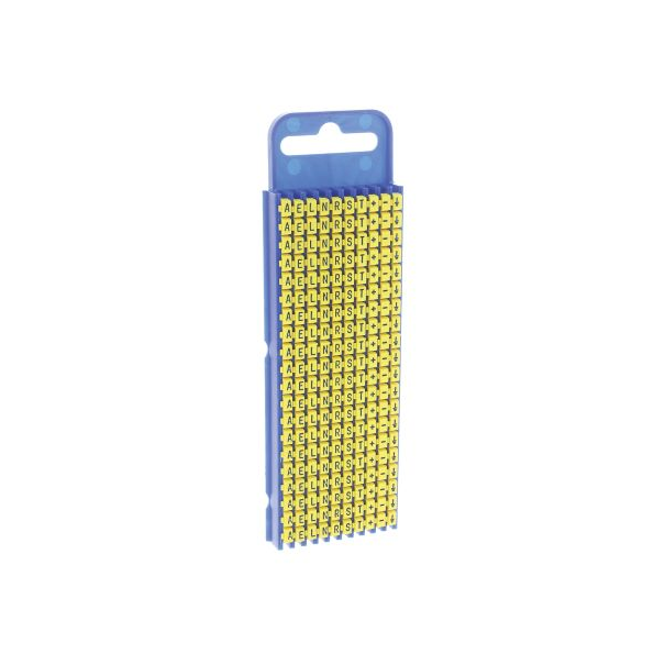 REPERES POUR MARQUAGE DE FIL DE 2.8 A 3.8MM.     -, +, A, E, terre, L, N, R, S, T  -  assortiment de 200 pièces